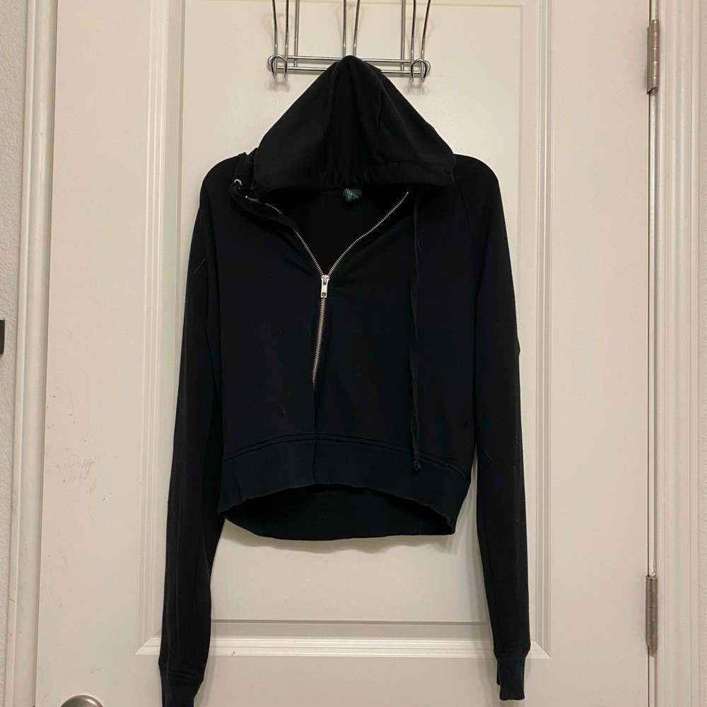 Wild fable cropped black hoodie